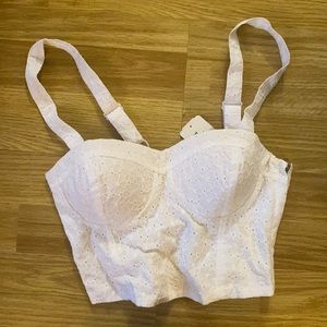 White Eyelet Crop Top - NWT